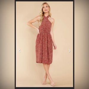 NWT Red Dress Boutique | La roque Courtland Brown Sea Pebble Crossover Dress